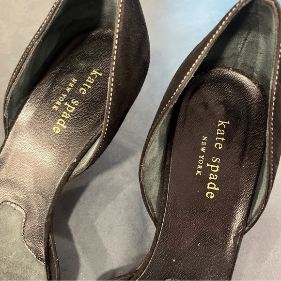 Kate Spade sz 8.5 black suede square to d’orsay pumps - Picture 14 of 16